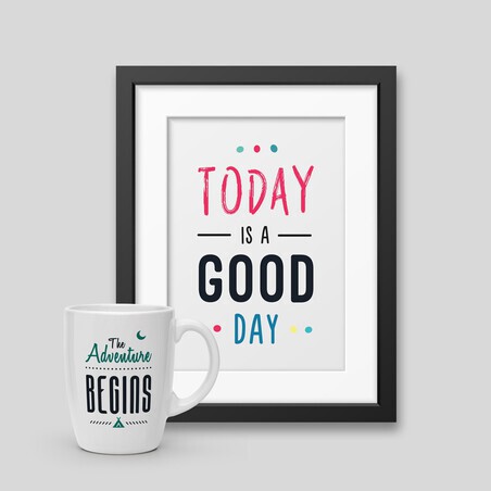 Mug & Framed Poster Pack - Home Decor Style
